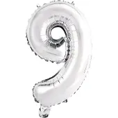 Amscan 9909677, Speelgoed ballon, Folie, Zilver, Cijfer 9