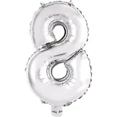Rietmuller Amscan 9909676, Speelgoed ballon, Folie, Zilver, nummer 8
