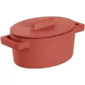 Sambonet Terra.Cotto braadpan - ovaal - incl. deksel - 13 x 10 cm - paprika