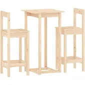 vidaXL 3-delige Barset massief grenenhout