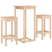 vidaXL 3-delige Barset massief grenenhout