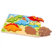 Bigjigs - Puzzel - Dinosaurussen - 5st.