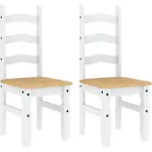 vidaXL Eetkamerstoelen 2 st Corona 42x47x107 cm grenenhout wit