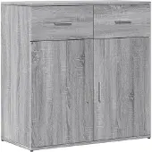 vidaXL Dressoir 79x38x80 cm bewerkt hout grijs sonoma