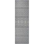 vidaXL Buitenkleed met patroon platgeweven 80x250 cm blauw