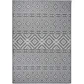 vidaXL Buitenkleed met patroon platgeweven 140x200 cm blauw