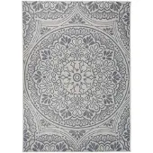 vidaXL Buitenkleed met patroon platgeweven 200x280 cm blauw