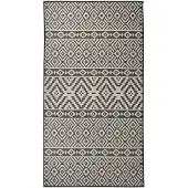 vidaXL Buitenkleed met patroon platgeweven 80x150 cm zwart