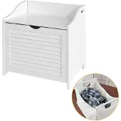 SoBuy Wasmand met Deksel - 50 x 35 x53 cm - Wit