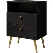 Meubella Nachtkastje Hidde - Zwart - 50 cm