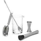 Leopold Vienna - Cocktail set 5-delig (mixglas, barlepel, stamper, pipet, strainer) - cadeau giftset