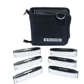 Suzuki bluesmaster Harp Set 6 Harps incl. softcase - Mondharmonica