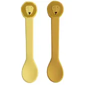 Trixie Siliconen lepel 2-pack Mr. Lion - Kinderservies - Stainless Steel & 100% Food Grade Silicone - Set 2 lepels - Vaatwasbestendig