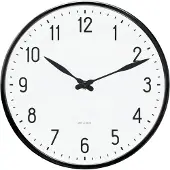 Arne Jacobsen Station Wandklok Zwart / Wit 210 Mm - Wandklokken Aluminium Black - 43633