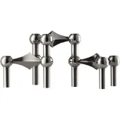 STOFF Nagel Nagel Kandelaar 3 Stuks Zwart Verchroomd - Kaarshouders Zinklegering Black Chrome - 9037