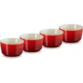 Le Creuset - Set van 4 Mini-Ramekins Kersenrood 7,8cm 0,1l