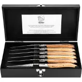 Laguiole Luxury Line Steakmes Set 6 Oak Stonewash