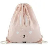 Trixie Zwemtas - Mrs. Rabbit - Gymtas voor kinderen - Waterafstotend - Turnzak met trekkoord - Voor jongens en meisjes - Roze - Konijn