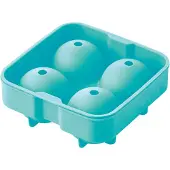 DOTZ - Ijsblokjesvorm - Ijsballenvorm - Voor 4 Ijsblokjes Of Ijsballen - Silicone - Aquablauw - Ø 6cm - Large