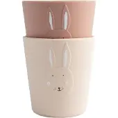 Trixie Siliconen Beker 2-pack Mrs. Rabbit - Perfect voor Kleine Handjes - Voor Jongens en Meisjes - 100% Food Grade Silicone - Vaatwas & Microgolf bestendig
