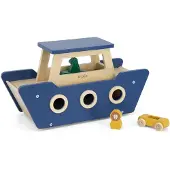 Trixie Houten Speelgoed - Veerboot - Dieren Boot - Inclusief 2 auto's - Vanaf 1,5 jaar - Voor Jongens en Meisjes - FSC