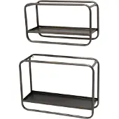 Dulaire Smal Muur Wandrek Metaal set van 2