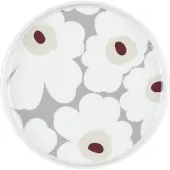 Marimekko Oiva Unikko plat bord D20cm grijs