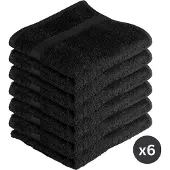 Tiseco HOME STUDIO - Handdoek RIVA - SET/6 - 100% katoen - 450 g/m² - 100% katoen - superzacht en zeer absorberend - 50x100 cm - Zwart