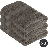 Tiseco HOME STUDIO - Badlaken RIVA - SET/3 - 100% katoen - 450 g/m² - 100% katoen - superzacht en zeer absorberend - 70x140 cm - Donkergrijs