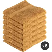 Tiseco HOME STUDIO - Handdoek RIVA - SET/6 - 100% katoen - 450 g/m² - 100% katoen - superzacht en zeer absorberend - 50x100 cm - Camel