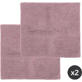 Tiseco Home Studio - Badmat RIVA - SET/2 - 100% katoen - antislip - Vierkant - 60x60 cm - Mauve