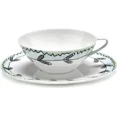 Serax Blossom Milk Koffiekop Laag Met Schotel - Koffiekopjes Beenderporselein Blue - B9223132-403