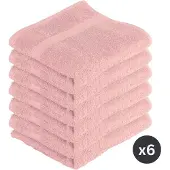 Tiseco HOME STUDIO - Handdoek RIVA - SET/6 - 100% katoen - 450 g/m² - 100% katoen - superzacht en zeer absorberend - 50x100 cm - Roze