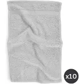 Tiseco HOME STUDIO - Gastendoek RIVA - SET/10 - 100% katoen - 450 g/m² - 100% katoen - superzacht en zeer absorberend - 30x50 cm - Lichtgrjis