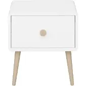 Hioshop Gaia nachtkastje 1 lade wit.