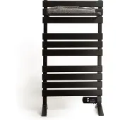 Create - Elektrische handdoekhouder 500W - Zwart - Met poten - Met legbord 3 spijlen - WARM TOWEL