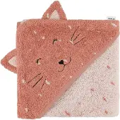Trixie Badcape - Mrs. Cat - 75x75cm - 100% Biologisch Katoen - Hooded Towel - Handig formaat