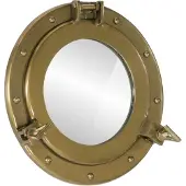 vidaXL - Wandspiegel - patrijspoort - Ø30 - cm aluminium - en - glas