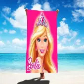 Barbie Strandlaken - Badlaken - - Afmeting: 80 x 160 cm - Kleur Roze Microvezel