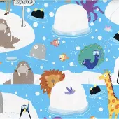 Benza Dierentuin cadeaupapier - Inpakpapier - 5 meter x 70 cm - 3 rollen
