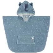 Trixie Poncho - Mrs. Elephant - 100% Biologisch Katoen - Badcape Kind met Capuchon - Met Leuke Details