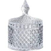 J-Line voorraadpot Geslepen Cilinder - glas - transparant - medium