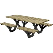 Talen Buitenmeubelen Picknicktafel geimpregneerd metalen frame open instap