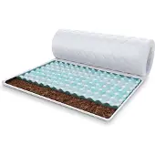 FDM MALTA MET KOKOS Topmatras 100x200 cm - Hoogte 5 cm H4 - Koudschuim Topmatrassen Topper Topdekmatras - RavineBlue en Kokos - - Antiallergisch