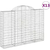 vidaXL Schanskorven 13 st gewelfd 200x30x140/160 cm ijzer