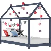 vidaXL Kinderbedframe massief grenenhout grijs 70x140 cm