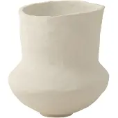 J-Line Pot Archaic Papier Mache Wit