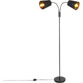 QAZQA Smart vloerlamp zwart incl. 2 Wifi P45 - Carmen