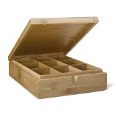 Bredemeijer Theedoos Bamboo 9-Vaks Gesloten Bruin