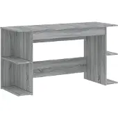 vidaXL Bureau 140x50x75 cm bewerkt hout grijs sonoma eikenkleurig